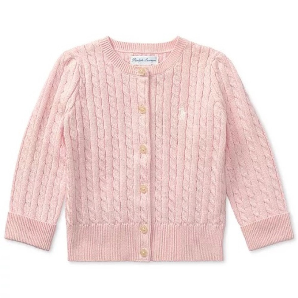 Ralph Lauren pink cardigan 12m cotton knit